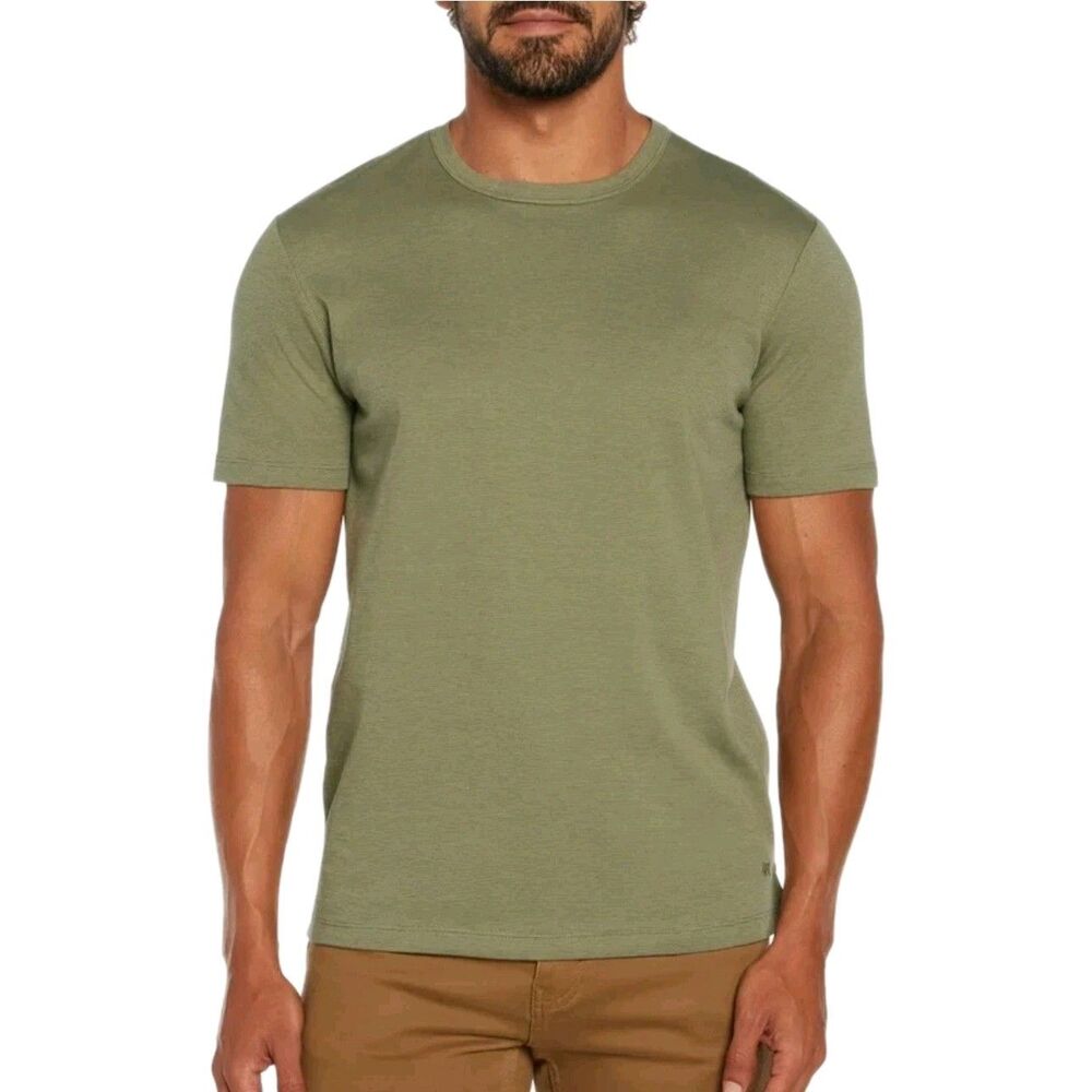 Banana Republic Men's XXL Luxe Touch Performance Tee 100% Cotton Green Knit Logo